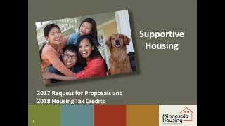 2017 RFP/2018 HTC Tutorial: Supportive Housing
