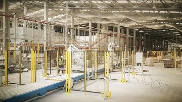 AUTOMATIC ROBOT PANEL RADIATORS PALLETIZER SYSTEM - TARA Robotic ABB