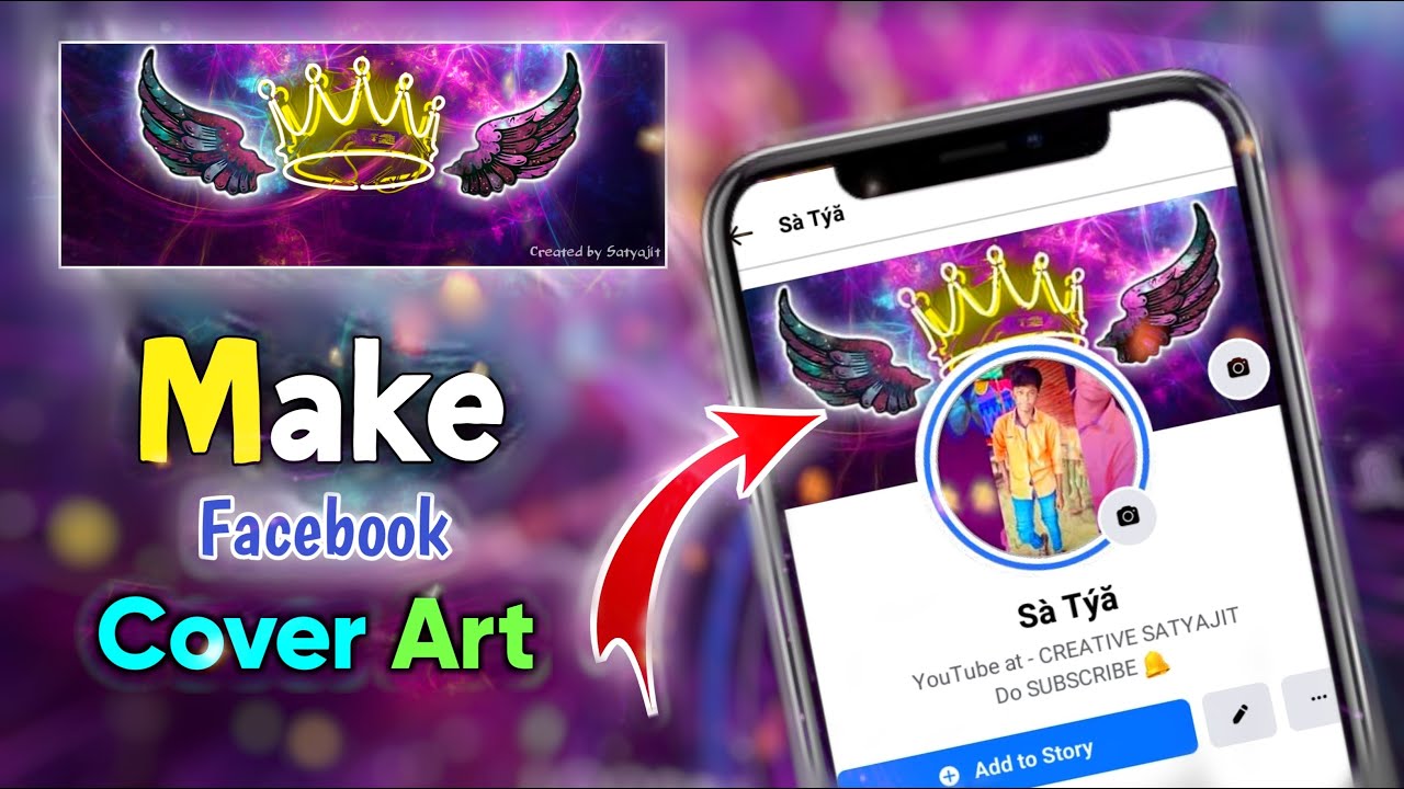 🔥 Make Cool Neon Facebook Cover | Facebook King Cover | Pixellab | Creative Satyajit