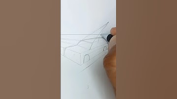 How to draw a Car || using 03 points perspective 🙂#art #creative #drawing #shorts