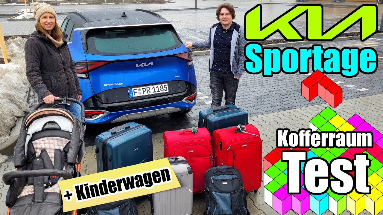 Kofferraum-Test Kia Sportage 1.6 CRDi 48V AWD (136 PS) MHEV Diesel - Reise  Urlaub Gepäck Kinderwagen 
