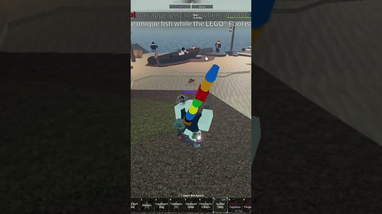 How to complete the LEGO event in Roblox Fisch 