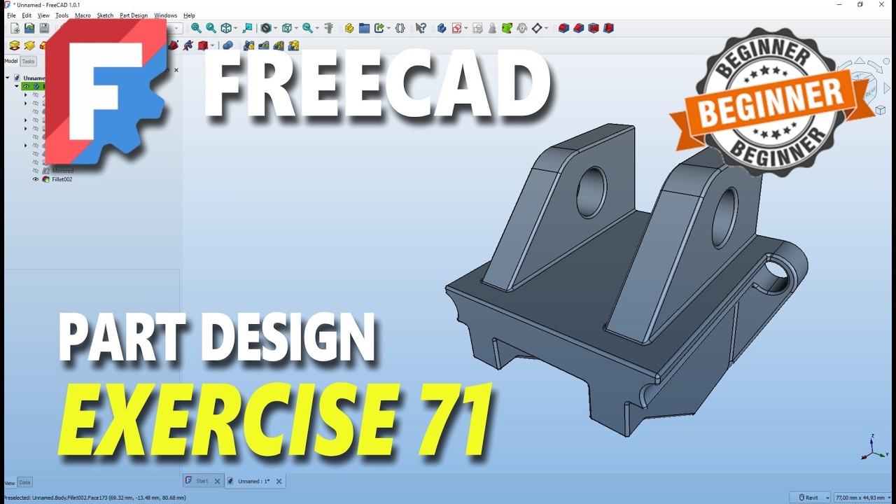 Exercise 71 FreeCAD Part Design Tutorial For Beginner - YouTube