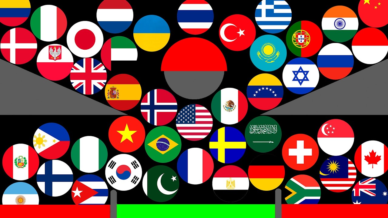 50 Countries Marble Race Tournament in Algodoo - Who will be the Champion? Round 2