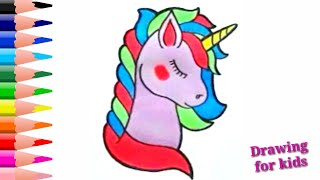 Como dibujar un unicornio para niños/How to draw a unicorn for children