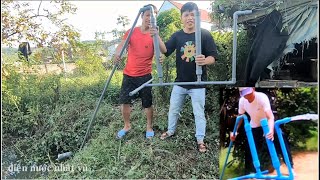 Rivew máy bơm nước tự chế bằng ống nhựa PVC - review homemade water pump