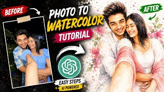 Photo To Watercolor Art Tutorial 😍 | AI Editing Tutorial | Chatgpt prompt  screenshot 4