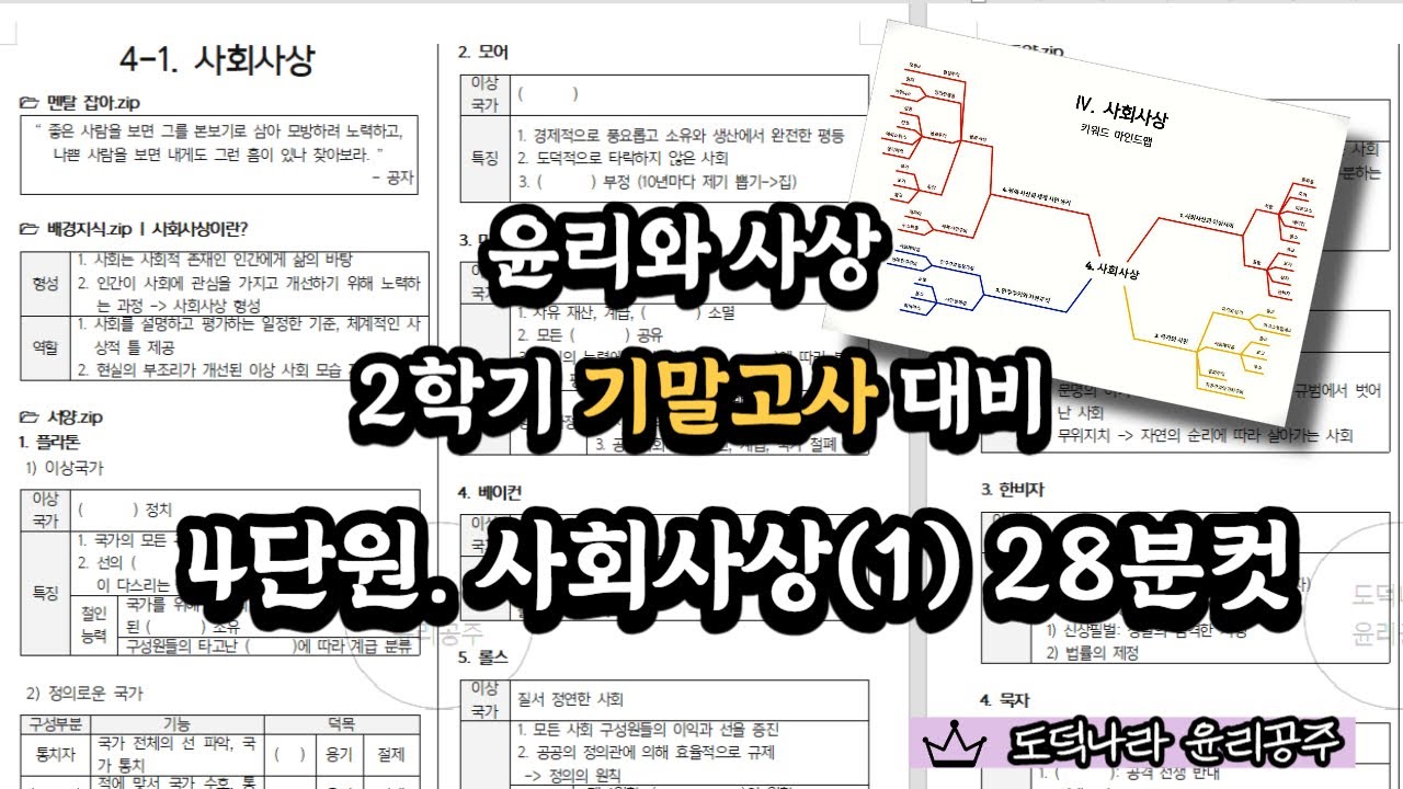 [윤리와 사상] 4단원 사회사상(1) | 2학기 기말고사 대비 내신 특강 - YouTube