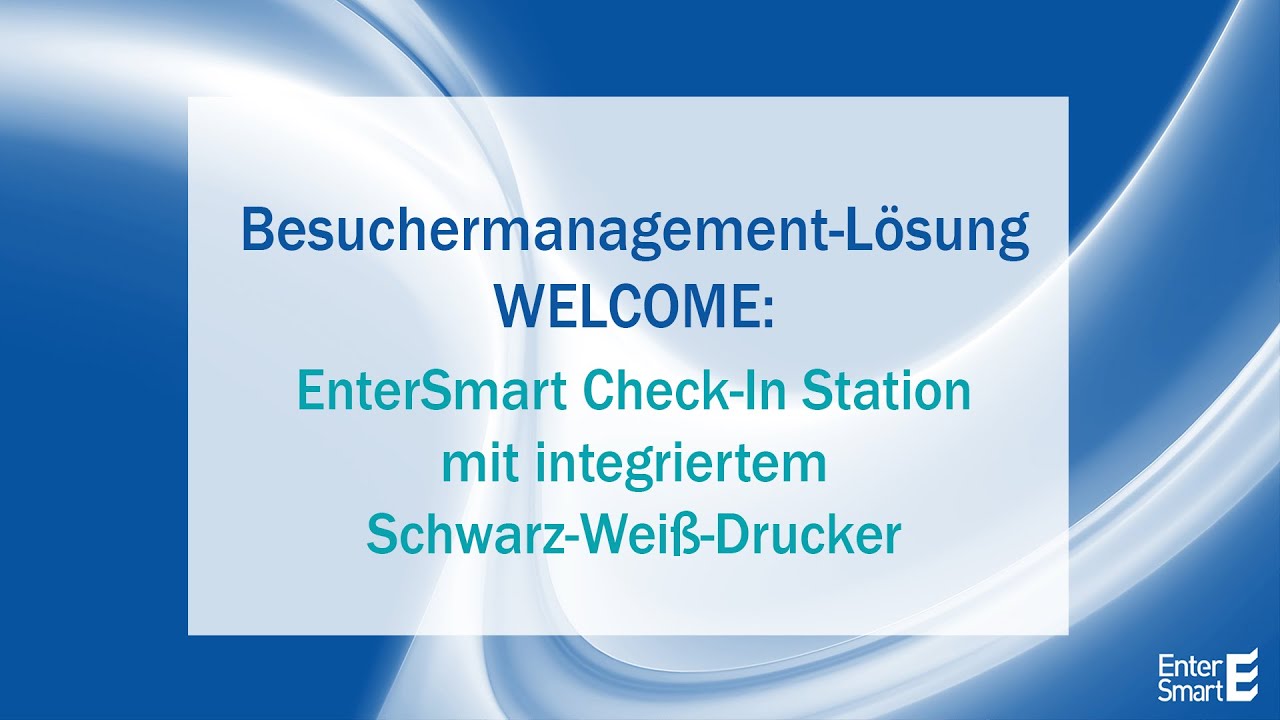 EnterSmart Check-In Station mit integrierten Schwarzweiß Drucker und Auffangfach
