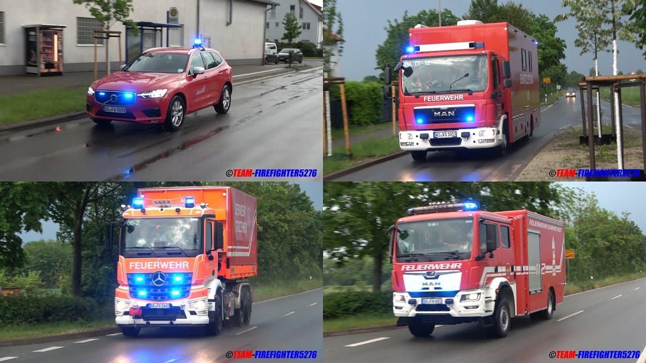 [schweres Unwetter über Weiterstadt] Großalarm für die Feuerwehren im Landkreis Darmstadt-Dieburg