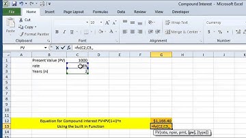 Compound Interest in Excel