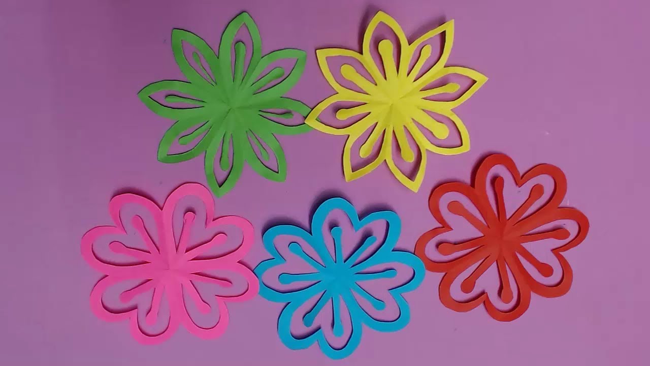 How To Make Beautiful Flower With Color Paper DIY Paper Flowers 