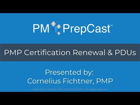 PMP Certification Renewal and PDUs