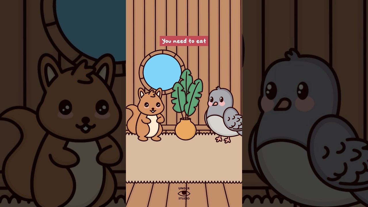 You Need To Eat 🐿️ Squirrel & Birdie | Relatable Animation Meme | Original Audio: Simone Stocks