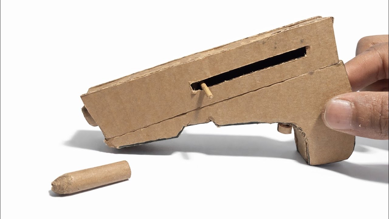 How to make A powerful Cardboard Gun That's actually Shoot - YouTube