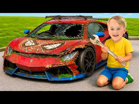 Vlad and Niki Refurbish a Spider-Man Toy Car