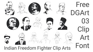 Free DGArt 03 Clipart Font | Indian Freedom Fighter Clip Arts