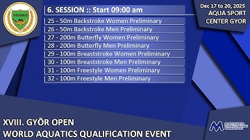 XVIII. GYÕR OPEN WORLD AQUATICS QUALIFICATION EVENT - Session 6