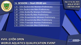 XVIII. GYÕR OPEN WORLD AQUATICS QUALIFICATION EVENT - Session 6