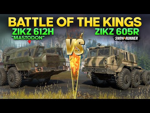 ZikZ 605R vs ZikZ 612H "Mastodon" Trucks Comparison in SnowRunner New DLC Update Battle of the Kings
