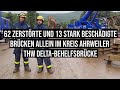 Flut zerstört 62 Brücken und beschädigt 10 stark allein im Kreis Ahrweiler: #THW Delta-Behelfsbrücke