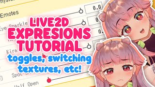 Live2D Cubism Expressions Tutorial - toggles, switching textures, stickers [2D VTuber Model Avatar]