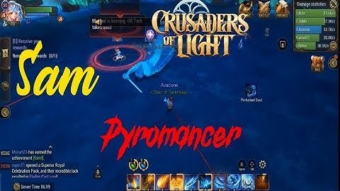 Sam - Avaclone Pyromancer Elemental mage - Crusaders of light - Core of the rock 2nd boss