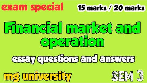Financial market and operation  exam special video 10 + important question & expected question paper