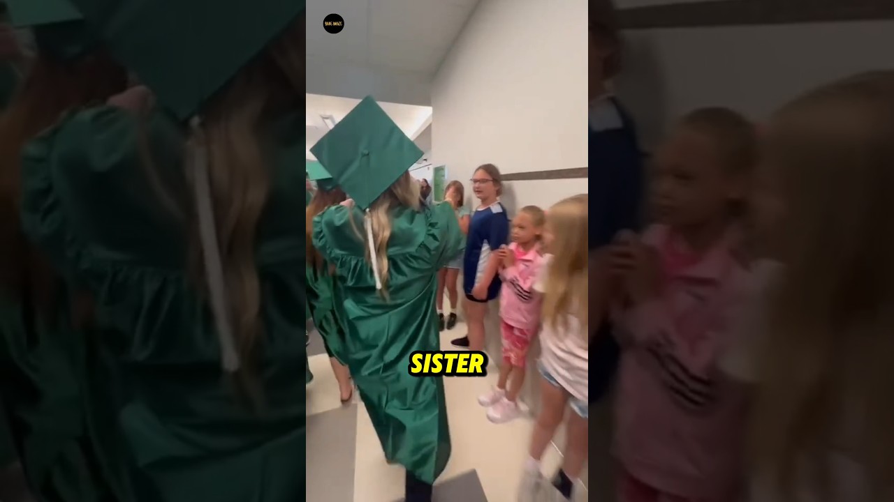 "Graduate's Final Walk Turns Emotional When She Sees Her Little Sister Crying" 