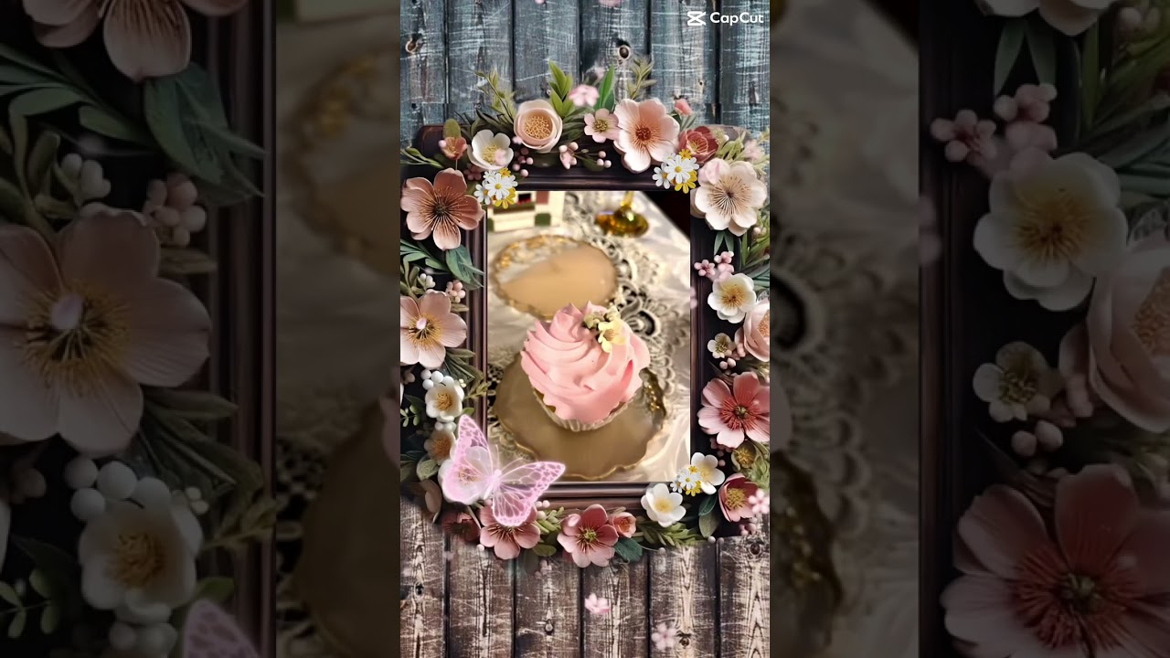 Dried Pressed Flowers in Beige With Gold Foil Coasters