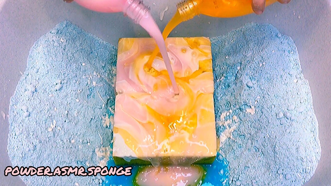 9 cans dry paste. Make paste. Squeezing sponge. ASMR