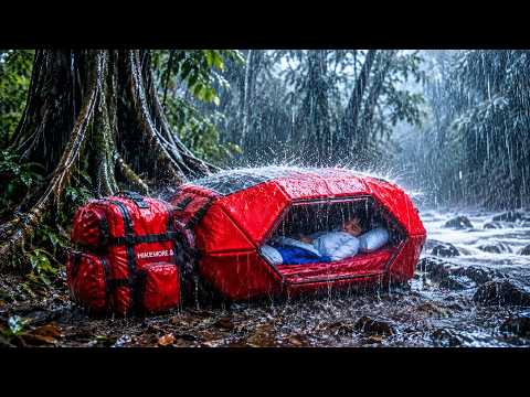 ☔️CAMPING ALONE IN A THUNDERSTORM AND HEAVY RAIN // Struggling to set up a tent thunderstorm