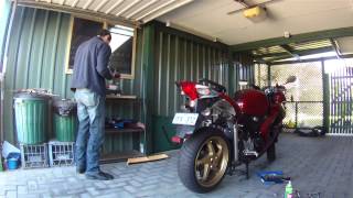 Leo Vince Install on my VFR800 - YouTube