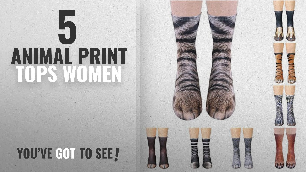 Top 10 Animal Print Tops Women [2018]: Toamen Novelty Socks, Women Man Unisex Lifelike Animal Paw