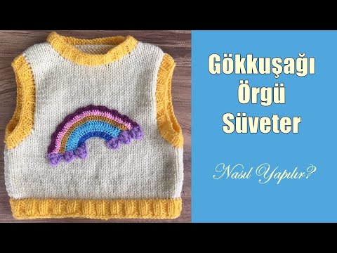 200 TL lik Süveteri 30 TL ye  Yaptım /Gökkuşaklı Süveter/ Rainbow Sweter/ Süveter Önü Süslemeleri