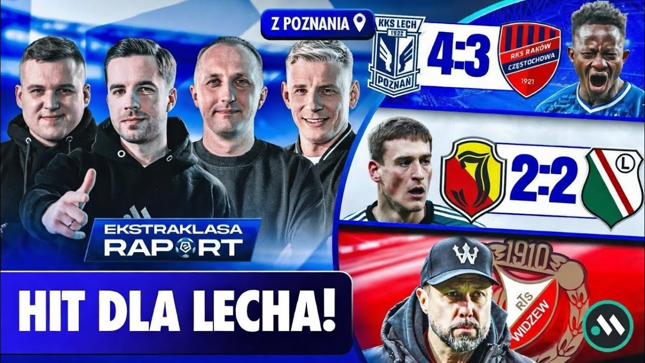 LECH - RAKÓW 4:3, JAGIELLONIA - LEGIA 2:2! WIDZEW NA DNIE! CO Z JOVIĆEVICIEM? | EKSTRAKLASA RAPORT