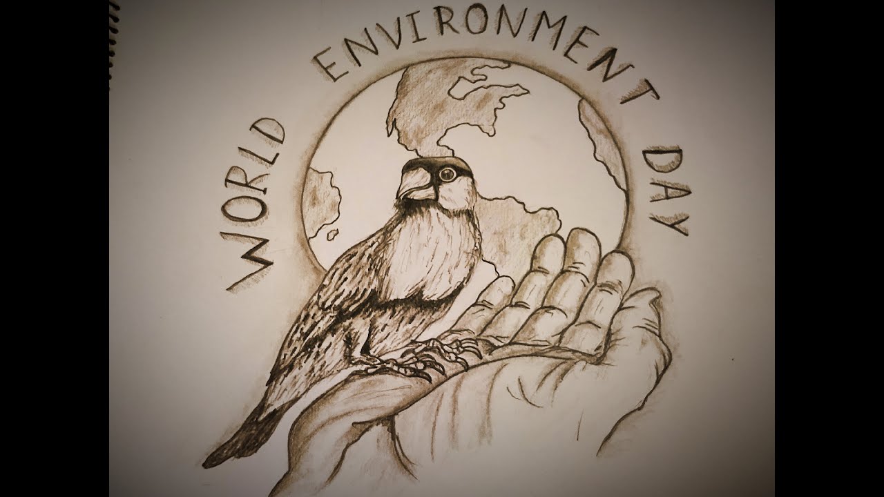 SPECIAL ART ON "WORLD ENVIRONMENT DAY".. Pencil sketch by Priyanshu