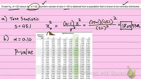 Hypothesis Test for Standard Deviation 10.4.3