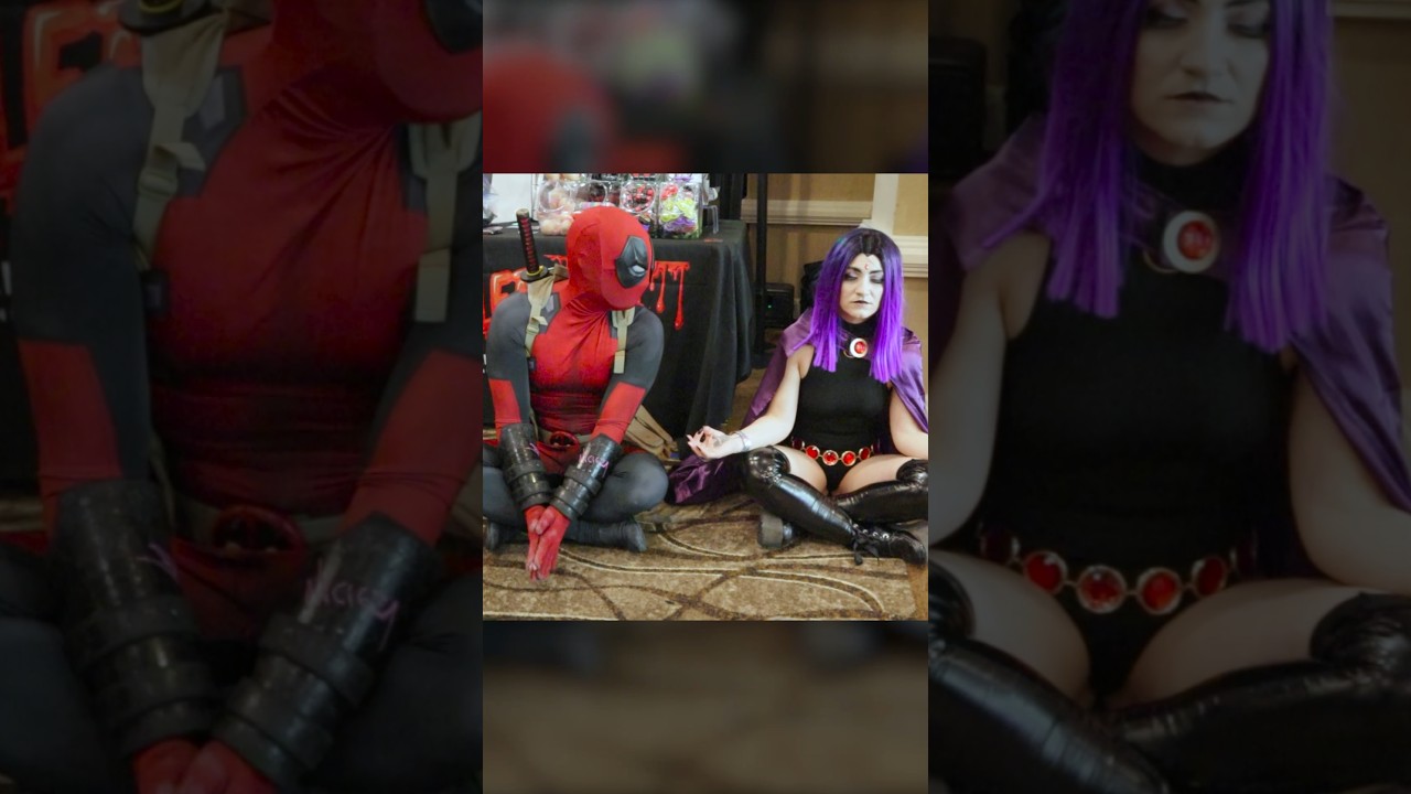 Deadpool tries it with Raven 🐦‍⬛ #deadpool #raven #cosplay