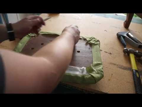 How to Reupholster a Footstool - Simple