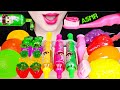 ASMR EDIBLE TOOTH BRUSH, EDIBLE TOOTH PASTE, JELLO SHOOTER 먹는 칫솔, 먹는 치약, 젤로 슈터 먹방 EATING SOUNDS