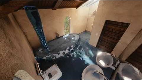 Blender Eevee Bathroom Simple Water Animation Demo