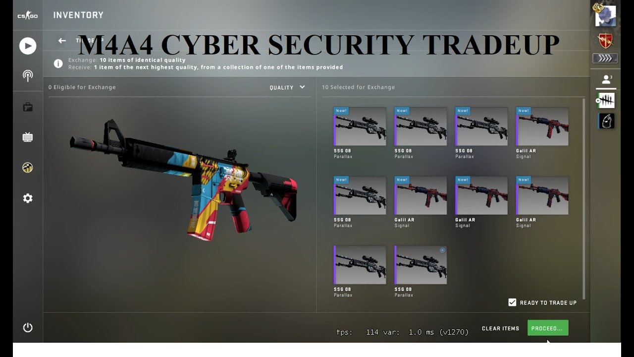 M4A4 CYBER SECURITY TRADE UP! (low risk + profitable) - YouTube