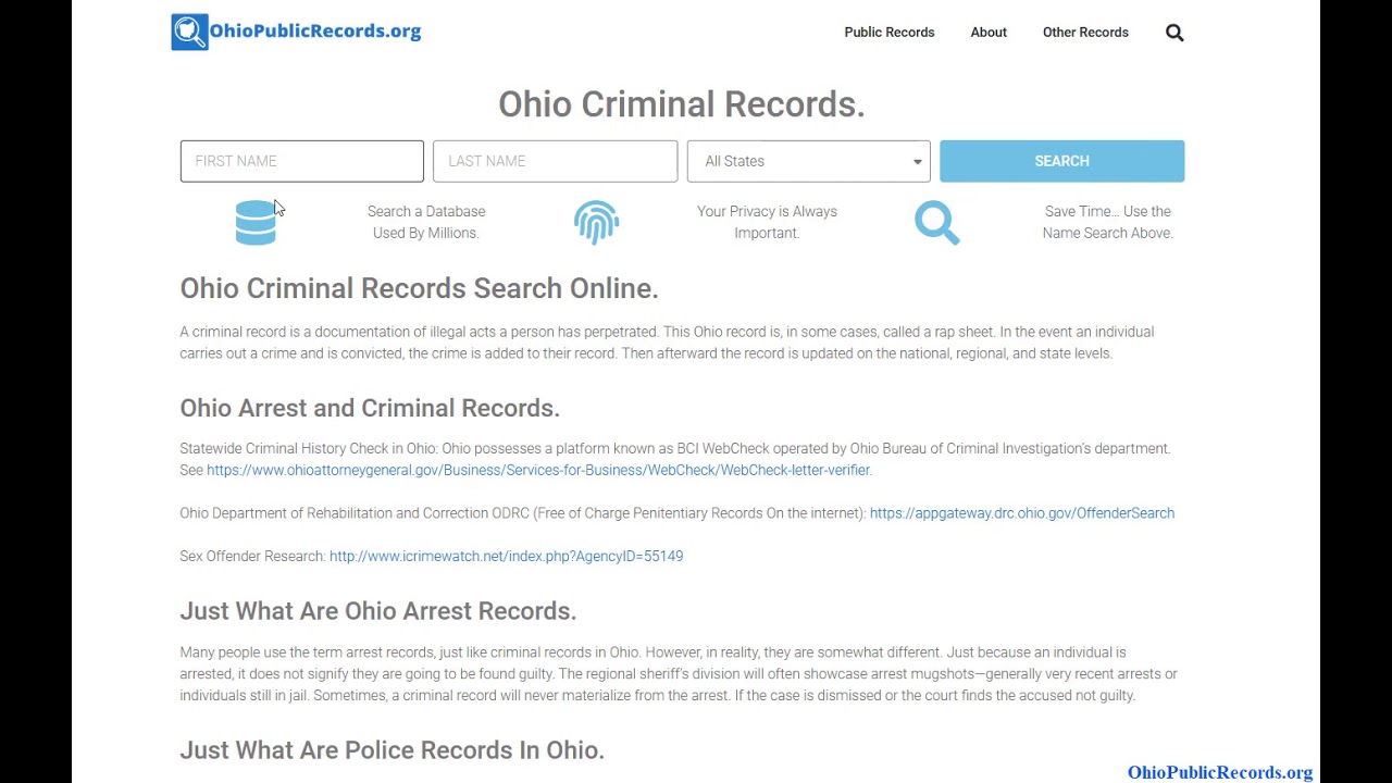 Ohio Criminal Records Search Online YouTube