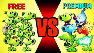 All Pea Team FREE vs PREMIUM Plants (Normal & Power-Up) - Who Will Win? - PVZ2 Battlez