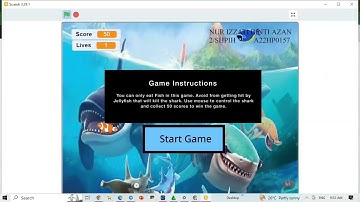 TUTORIAL HOW TO PLAY HUNGRY SHARK GAME BY USING SCRATCH| PROGRAMMING LANGUAGE