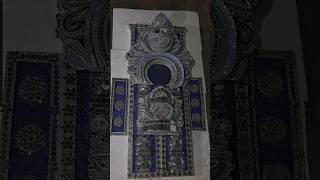 Decorating mirror work on laxmi maa background and front. #mirrorwork #laxmipuja #artist #viralshort