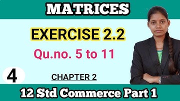 Standard 12 maths chapter 2 exercise 2.2 question 5 to 11 | Commerce Part 1 Maharashtra board