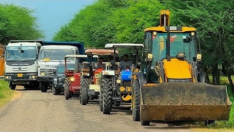 Jcb 3dx Backhoe Mud Loading Trolley In Mahindra Arjun Tractor I Mini Excavator Digging a New Pond |