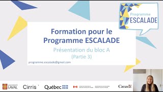 Formation Programme ESCALADE (Partie 3): Bloc A